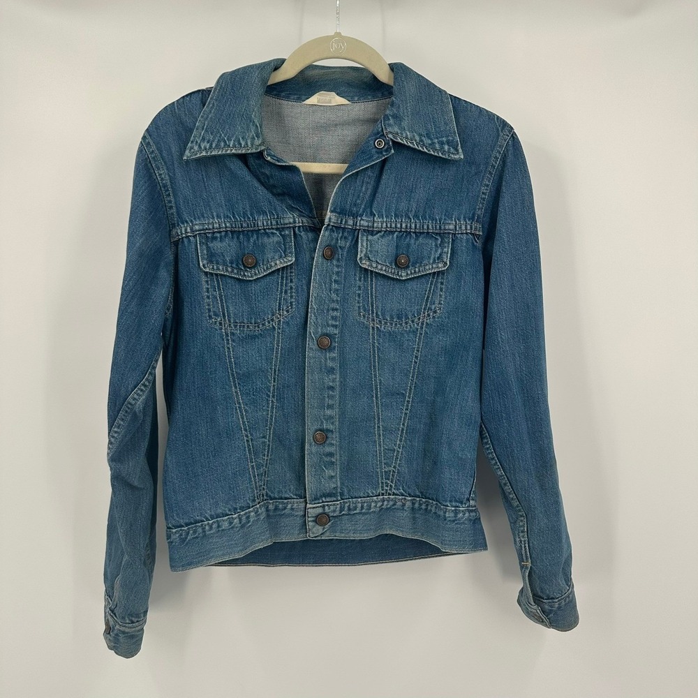 Montgomery Ward Womens Vintage Denim Trucker Jacket Size M Western Americana